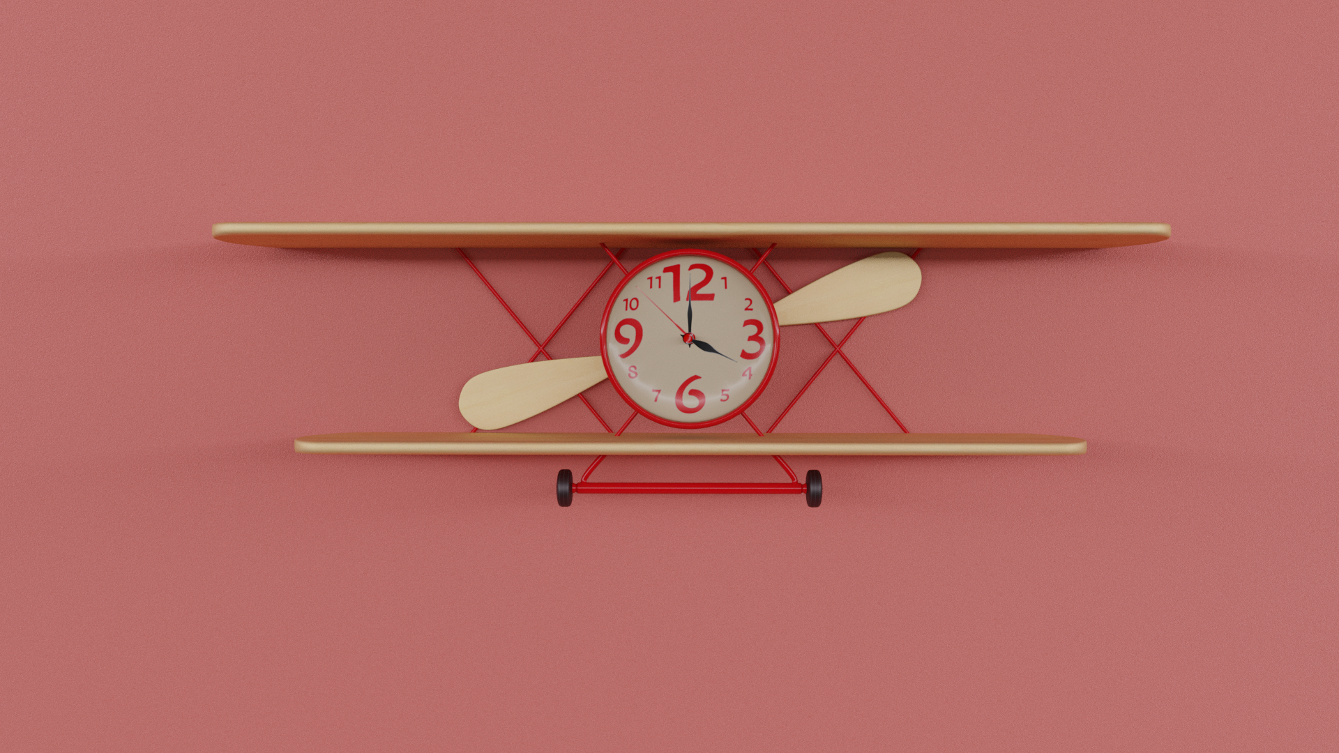 Wall shelf with clock "Aviator" preview image 1